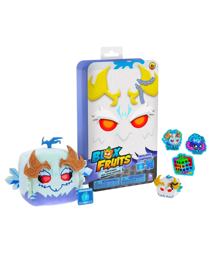 Blox Fruits Series 3 Yeti Mystery Mini Bundle, Mystery Plush Toy, Minifigure, 3 Collectible Stickers and DLC Token, Officially Licensed Blox Fruits Collector Set, 6+ Years