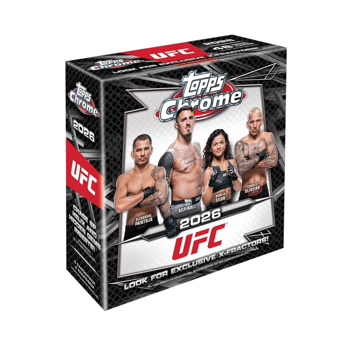 Topps Chrome UFC 2026 Factory Sealed Mega Box Trading Cards, Premium Collectible UFC Card Set with Refractors & Inserts, Ages 6+