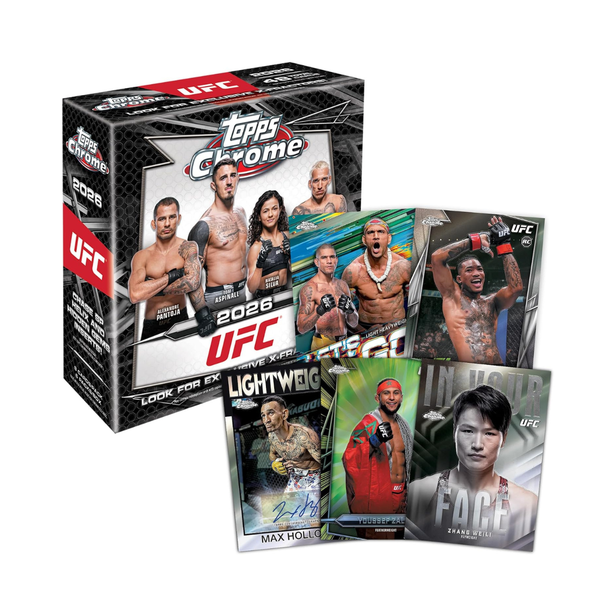 Topps Chrome UFC 2026 Factory Sealed Mega Box Trading Cards, Premium Collectible UFC Card Set with Refractors & Inserts, Ages 6+