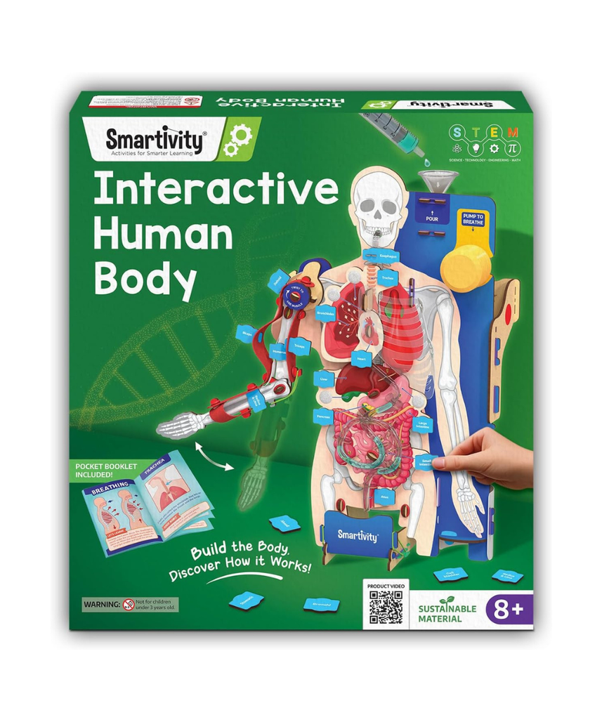 Smartivity Interactive Human Body Model for Kids 8-14 Years I Dynamic Body Parts & Organs + Learning Booklet | Birthday Gift for Boys & Girls | Educational Toy for 8,9,10,11,12,13,14 Years