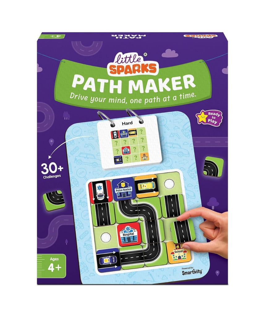 Smartivity Path Maker Brain Puzzle for Kids 4-8 Years Old I Guide Vehicles to Their Destination - 30+ Challenges I Logic & Problem-Solving Puzzle Game for Boys & Girls 4,5,6,7,8 Years