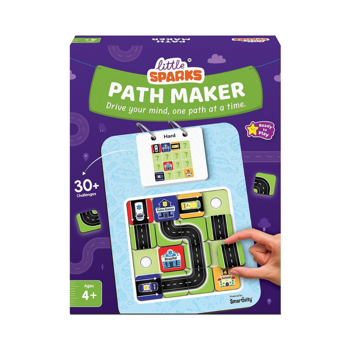 Smartivity Path Maker Brain Puzzle for Kids 4-8 Years Old I Guide Vehicles to Their Destination - 30+ Challenges I Logic & Problem-Solving Puzzle Game for Boys & Girls 4,5,6,7,8 Years