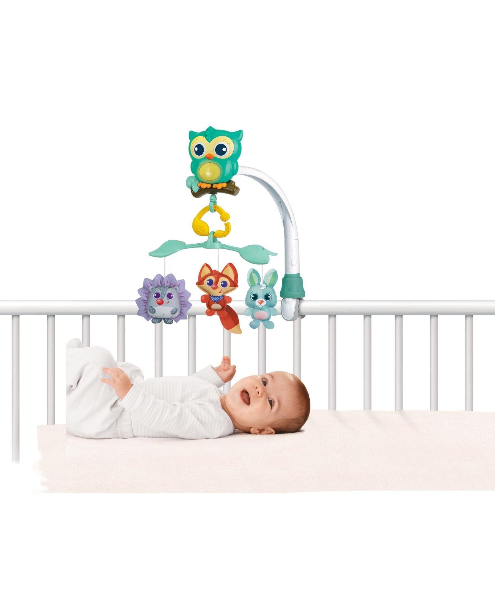 Winfun 3-in-1 Woodland Friends Soothing Mobile, Musical Crib Mobile, Stroller Toy & Light-Up Owl Pal for Babies 0+ Months