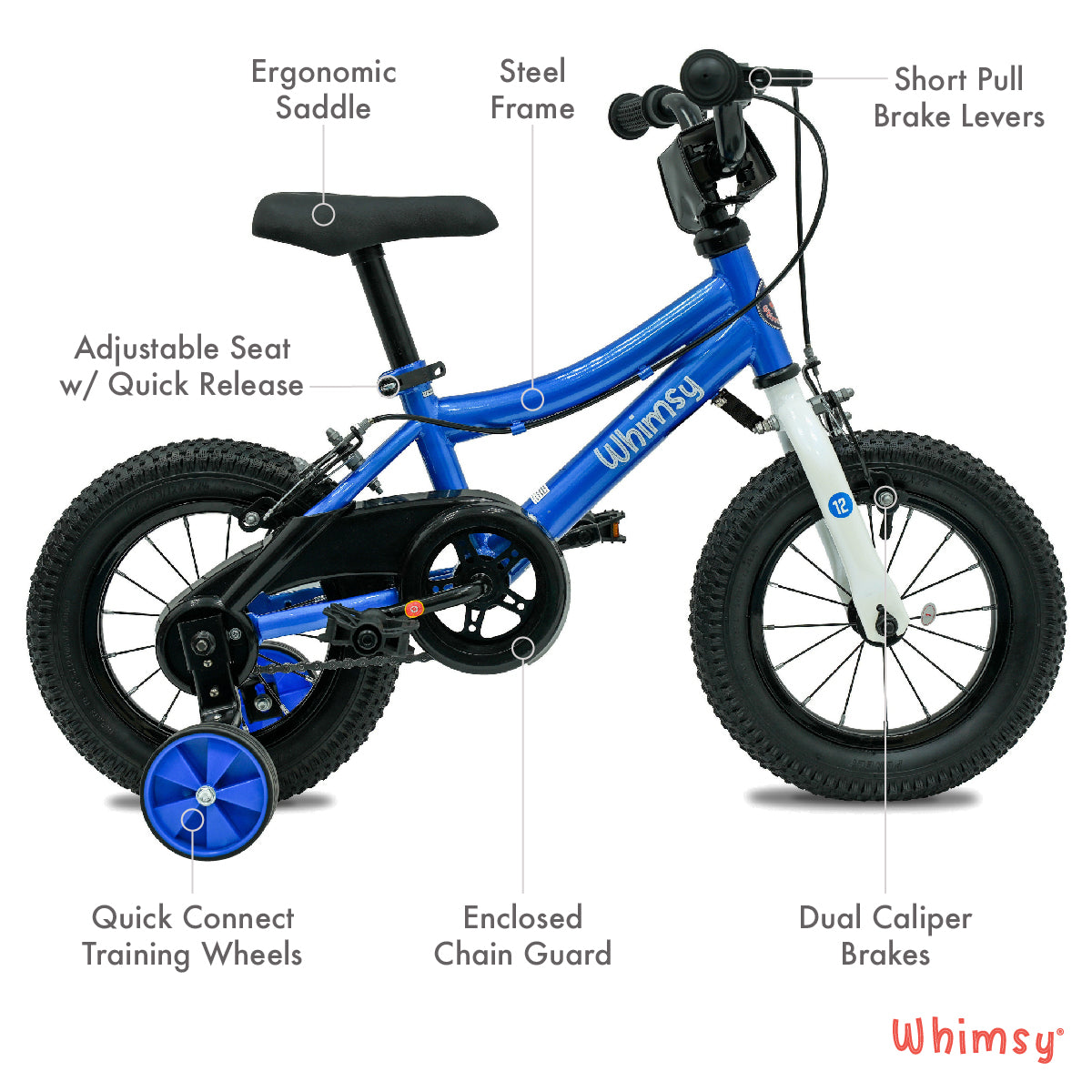 Whimsy Classic 12" Kids Bike - Blue