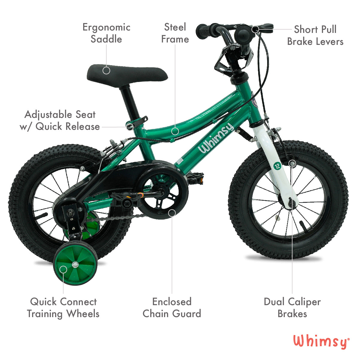 Whimsy Classic 12" Kids Bike - Green