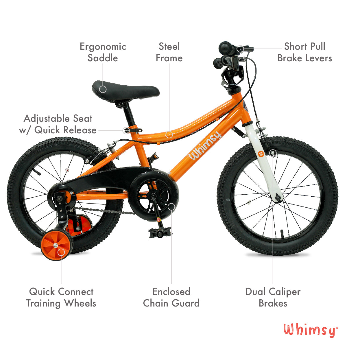 Whimsy Classic 16" Kids Bike - Orange