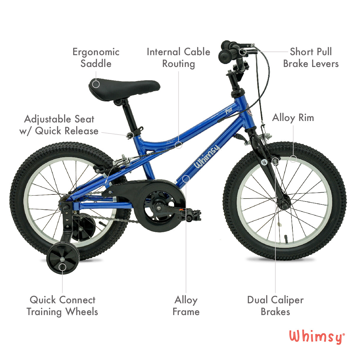 Whimsy Pro Aluminum 16" Kids Bike - Blue