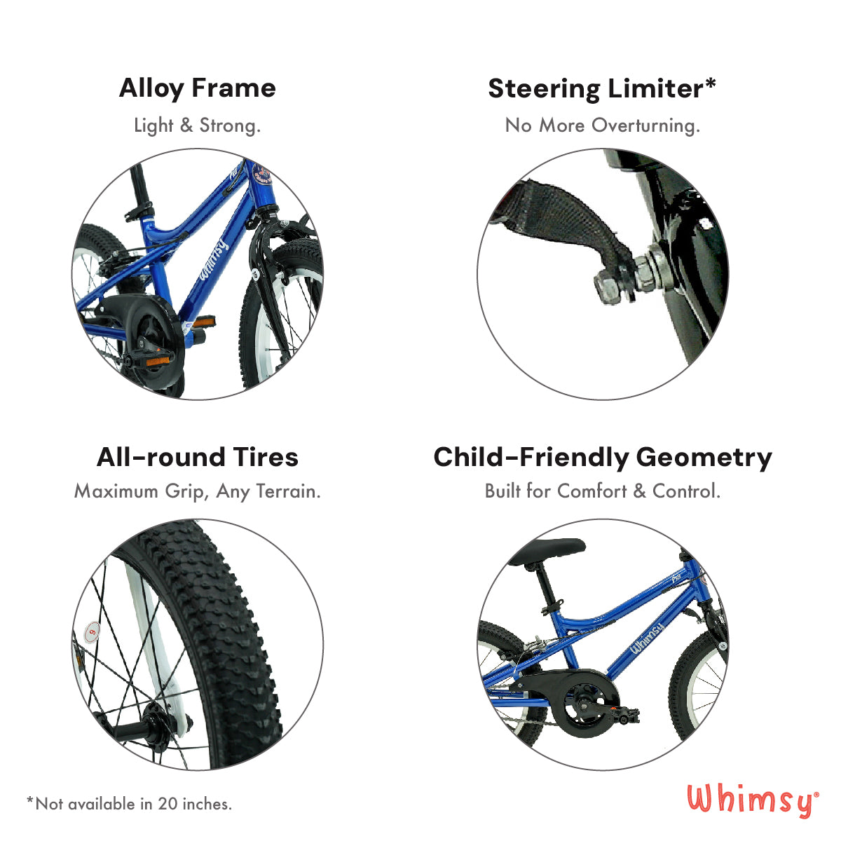 Whimsy Pro Aluminum 16" Kids Bike - Blue