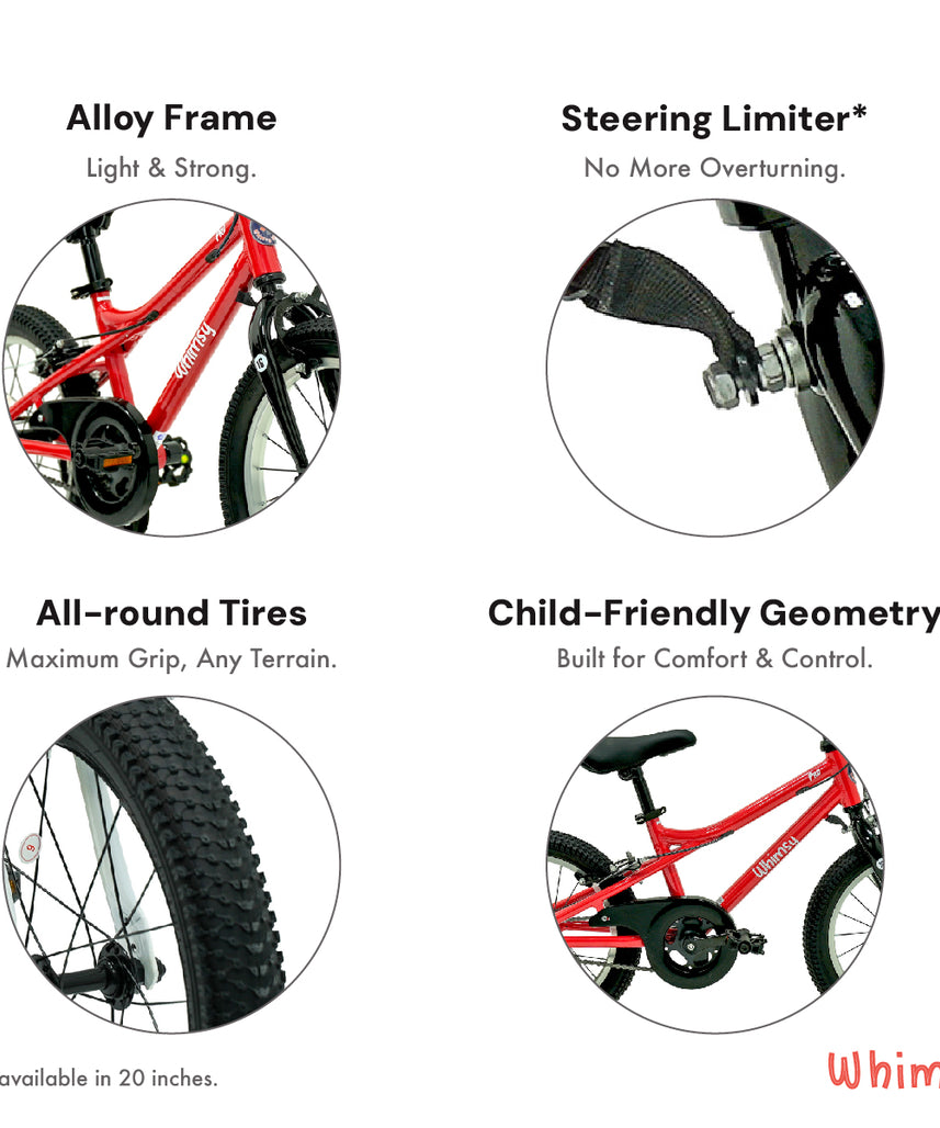 Whimsy Pro Aluminum 16" Kids Bike - Red