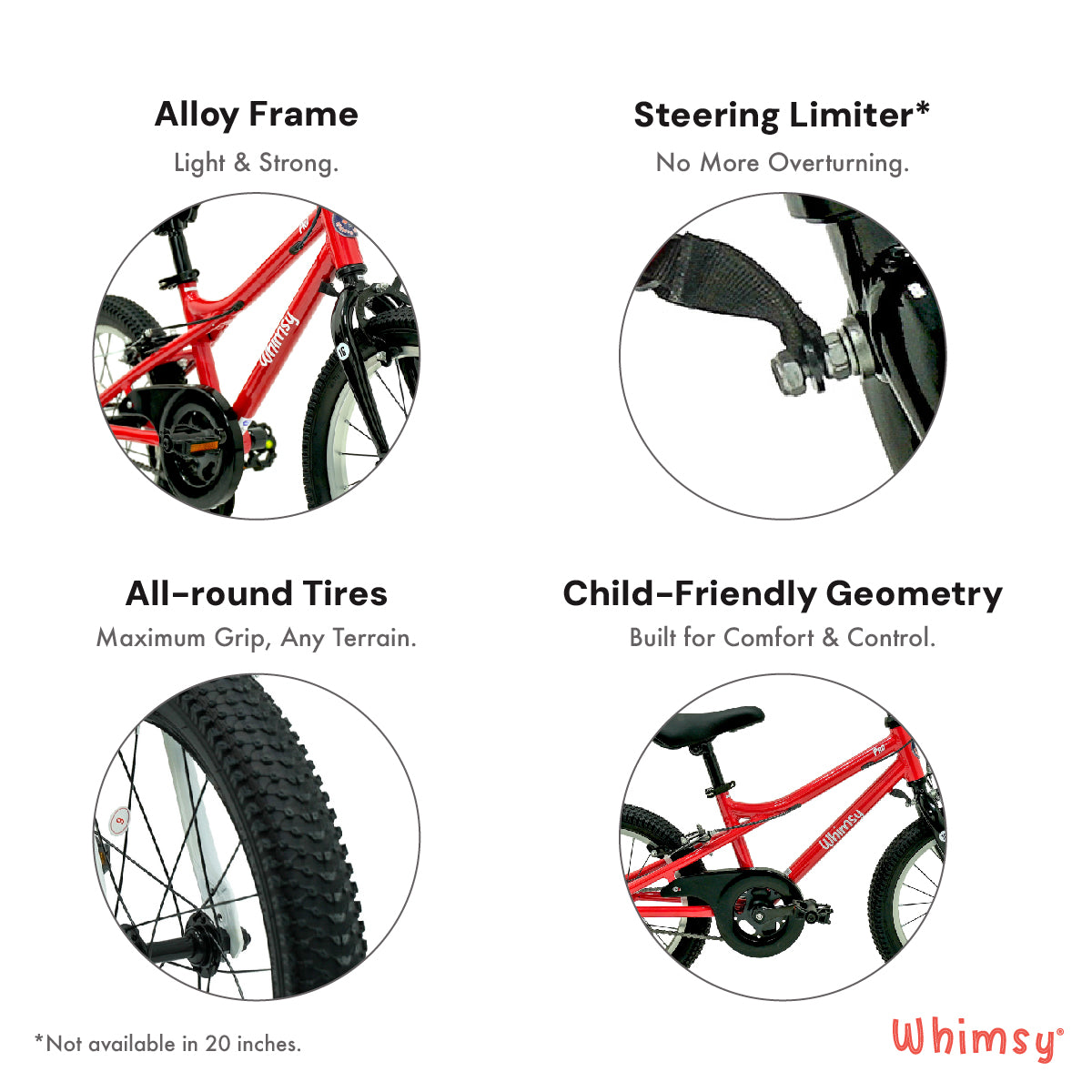 Whimsy Pro Aluminum 16" Kids Bike - Red