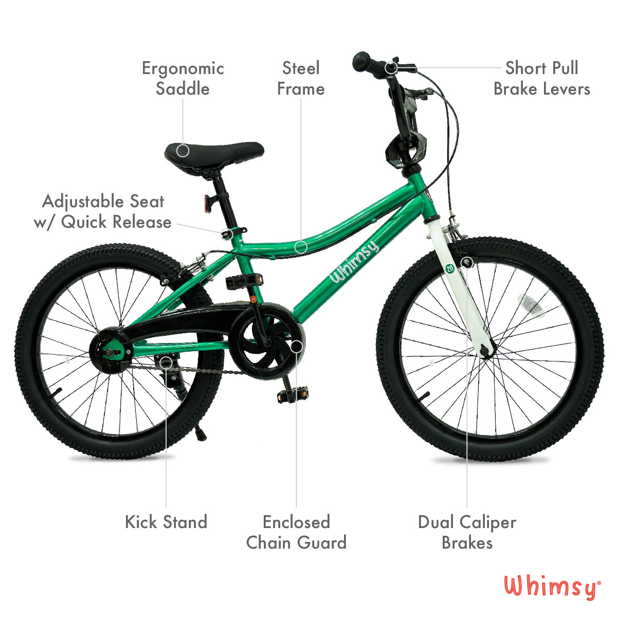 Whimsy Classic 20" Kids Bike - Green