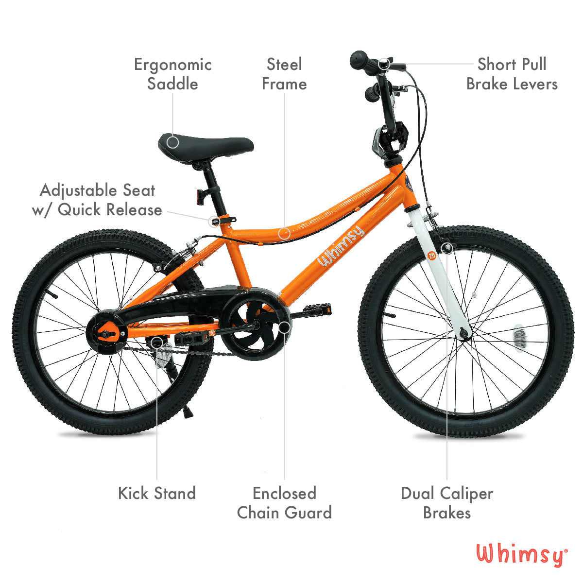 Whimsy Classic 20" Kids Bike - Orange