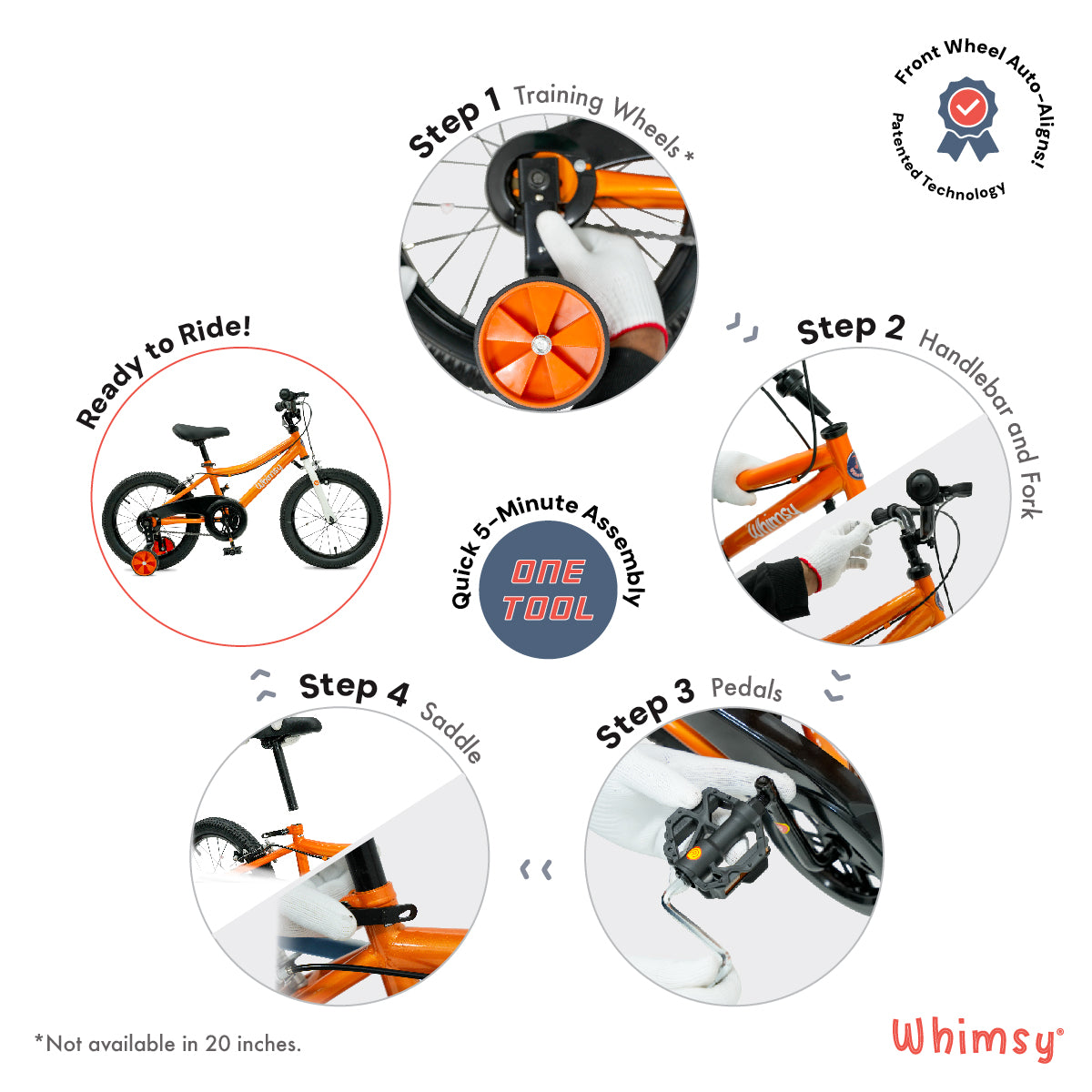 Whimsy Classic 20" Kids Bike - Orange