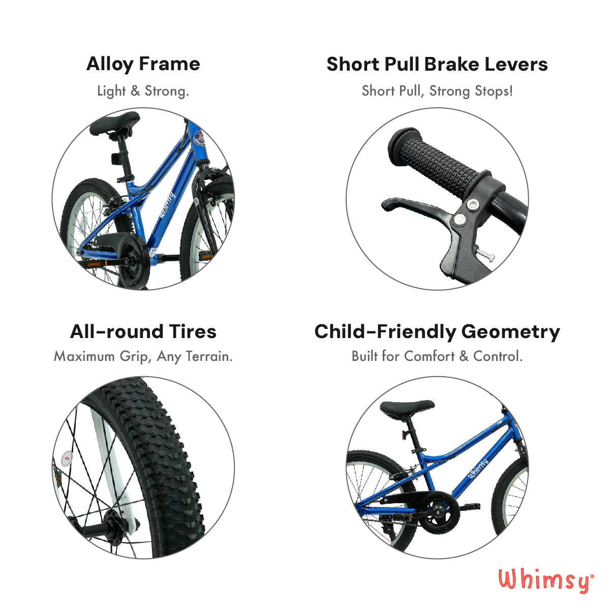 Whimsy Pro Aluminum 20" Kids Bike - Blue
