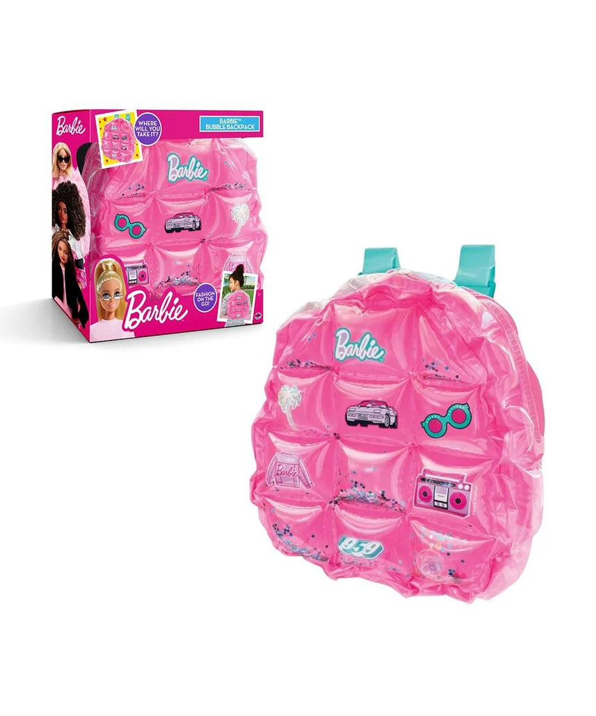 Sinco Creations Barbie Bubble Backpack, Inflatable PVC Mini Backpack with Adjustable Straps, Durable, Stylish & Fun Bag for Kids Ages 3Y+