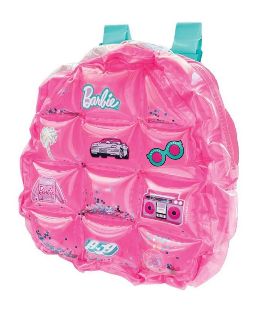 Sinco Creations Barbie Bubble Backpack, Inflatable PVC Mini Backpack with Adjustable Straps, Durable, Stylish & Fun Bag for Kids Ages 3Y+