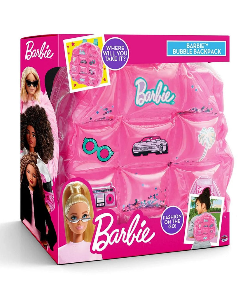 Sinco Creations Barbie Bubble Backpack, Inflatable PVC Mini Backpack with Adjustable Straps, Durable, Stylish & Fun Bag for Kids Ages 3Y+