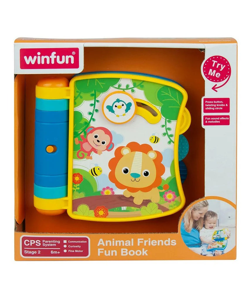 Color Baby Activity Book Winfun Animal Friends Fun Book Interactive Sounds Textures and Activities 7x7x21 cm Toy for Babies 6 Months and Up
