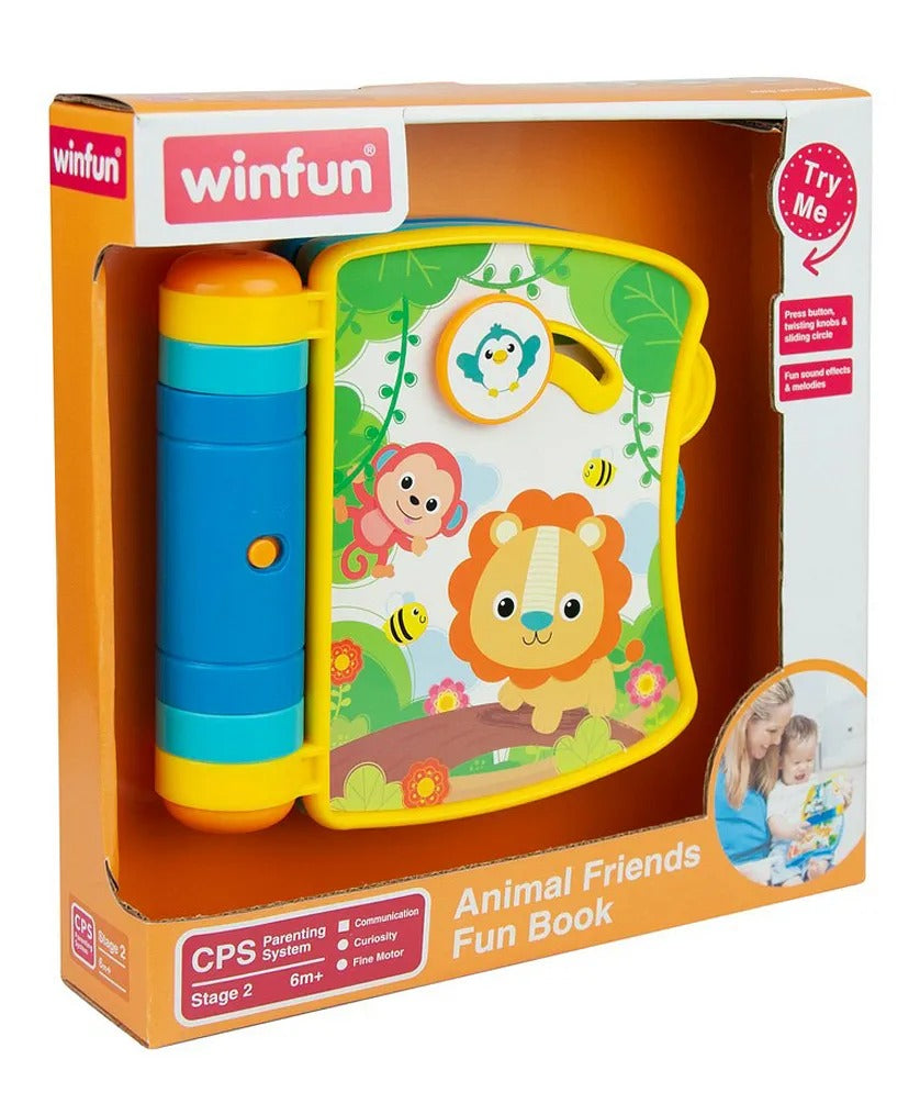Color Baby Activity Book Winfun Animal Friends Fun Book Interactive Sounds Textures and Activities 7x7x21 cm Toy for Babies 6 Months and Up