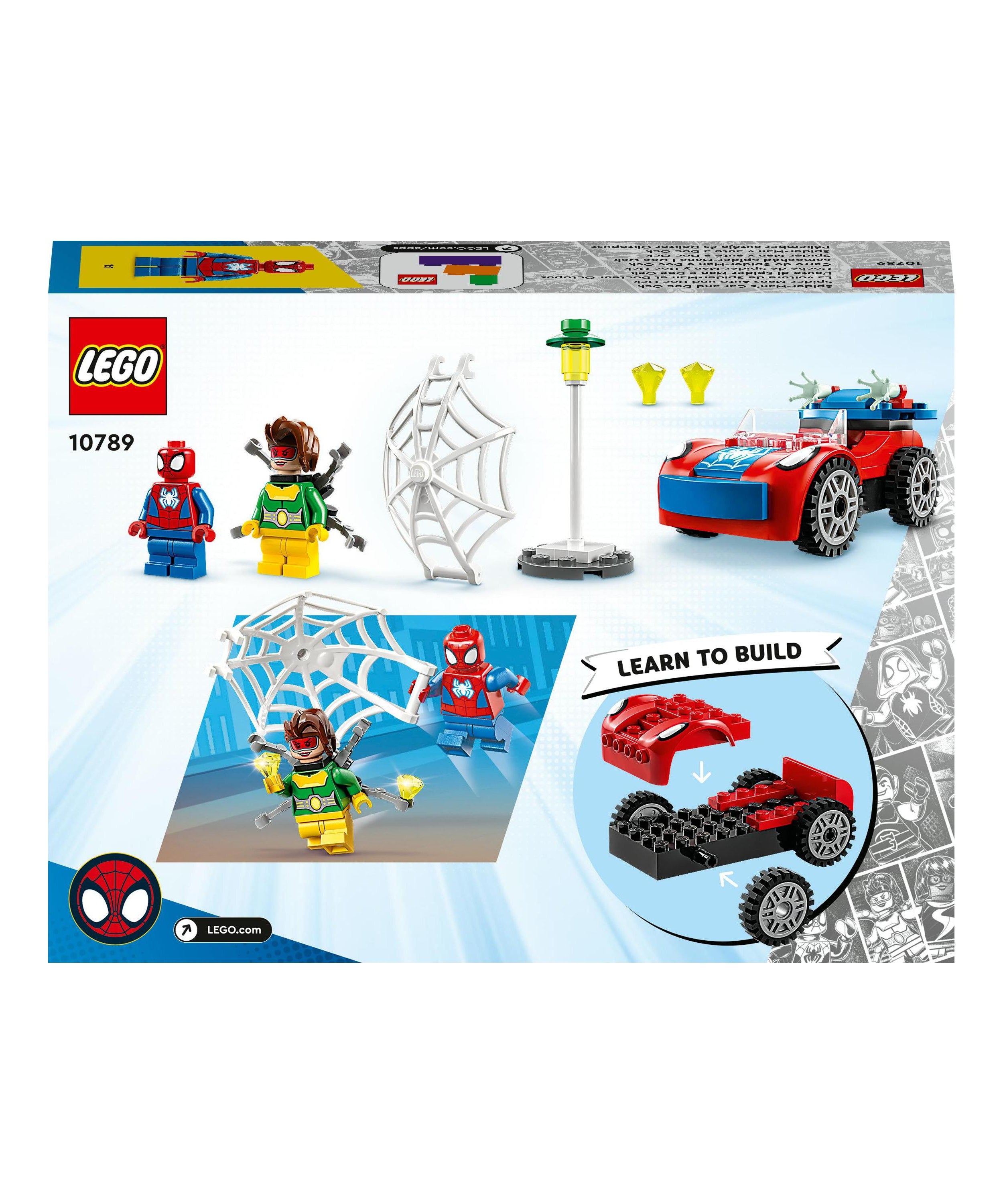 LEGO Spidey 10789 Spider Mans Car and Doc Ock Starter Brick Set for Kids 4+ Unisex, Easy Build Superhero Playset