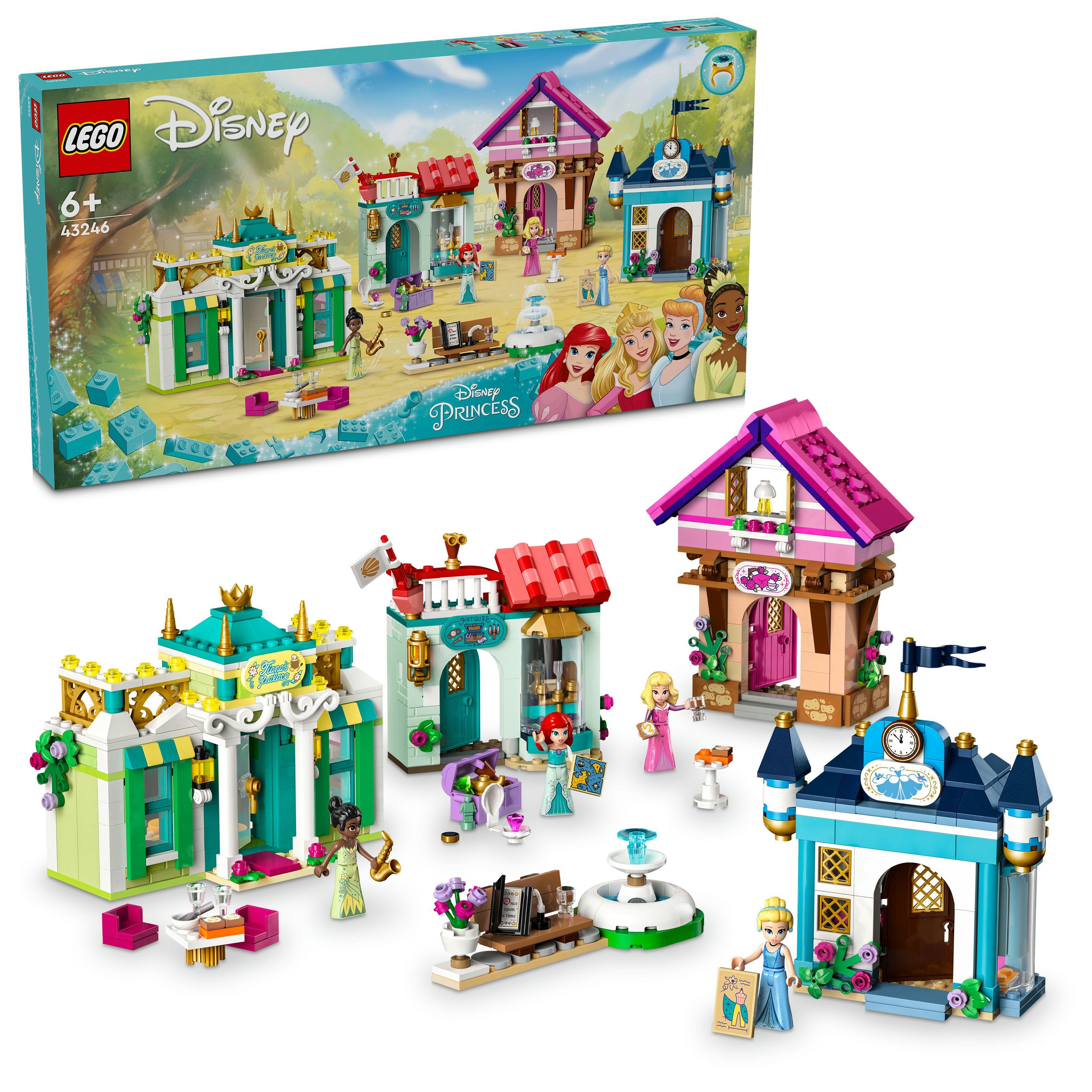 LEGO 43246 Disney Princess Market Adventure Set Building Toy for Girls 6+ Creative Princess Storytelling Play