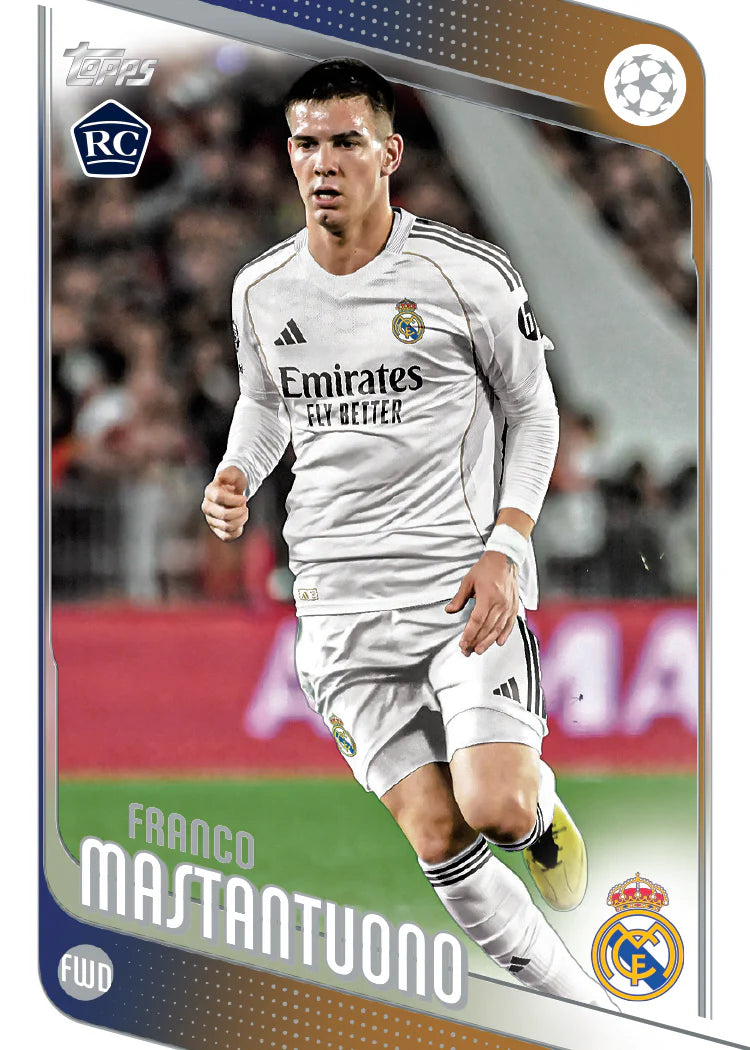 Topps UEFA Club Competitions 2025 2026 Spring Tin Trading Cards Assorted, 59 Cards Pack with 3 Holiday Parallels, Official Soccer Collectible Hobby Tin, Random Design, Age 6+