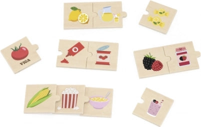 لعبة فيجا للتوصيل، طعام، من المزرعة إلى المائدة، أحجية مطابقة ومزج من 24 قطعة، لعبة مونتيسوري خشبية، تُنمّي المهارات الحسية والإدراكية والحركية الدقيقة، لعبة تعليمية غير سامة وصديقة للبيئة للأطفال، من عمر 18 شهرًا فما فوق