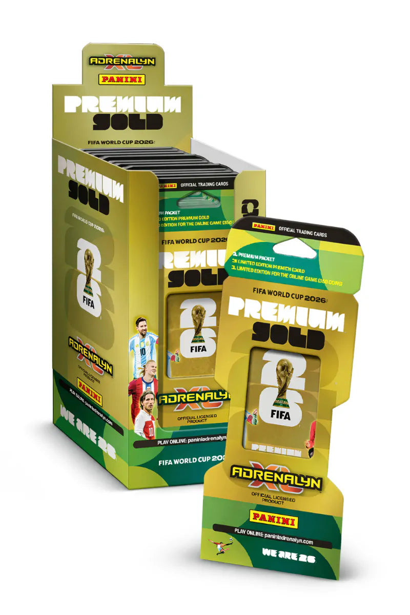 Panini FIFA World Cup 2026 Golden Packet, Premium Football Trading Cards Pack with 3 Golden Limited Edition Cards, Official Collectible Soccer Cards, Kids Collectors Fans, Ages 6+