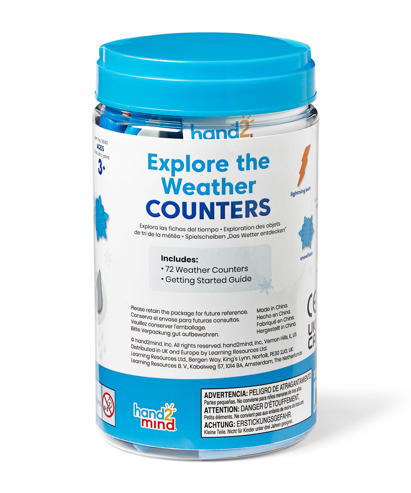 مجموعة موارد التعلم "استكشف عدادات الطقس" المكونة من 72 عدادًا رياضيًا مُعاد تدويره للأطفال من سن 3 سنوات فما فوق