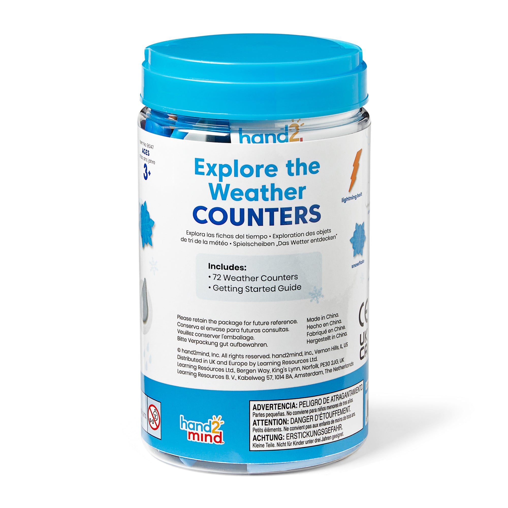 مجموعة موارد التعلم "استكشف عدادات الطقس" المكونة من 72 عدادًا رياضيًا مُعاد تدويره للأطفال من سن 3 سنوات فما فوق