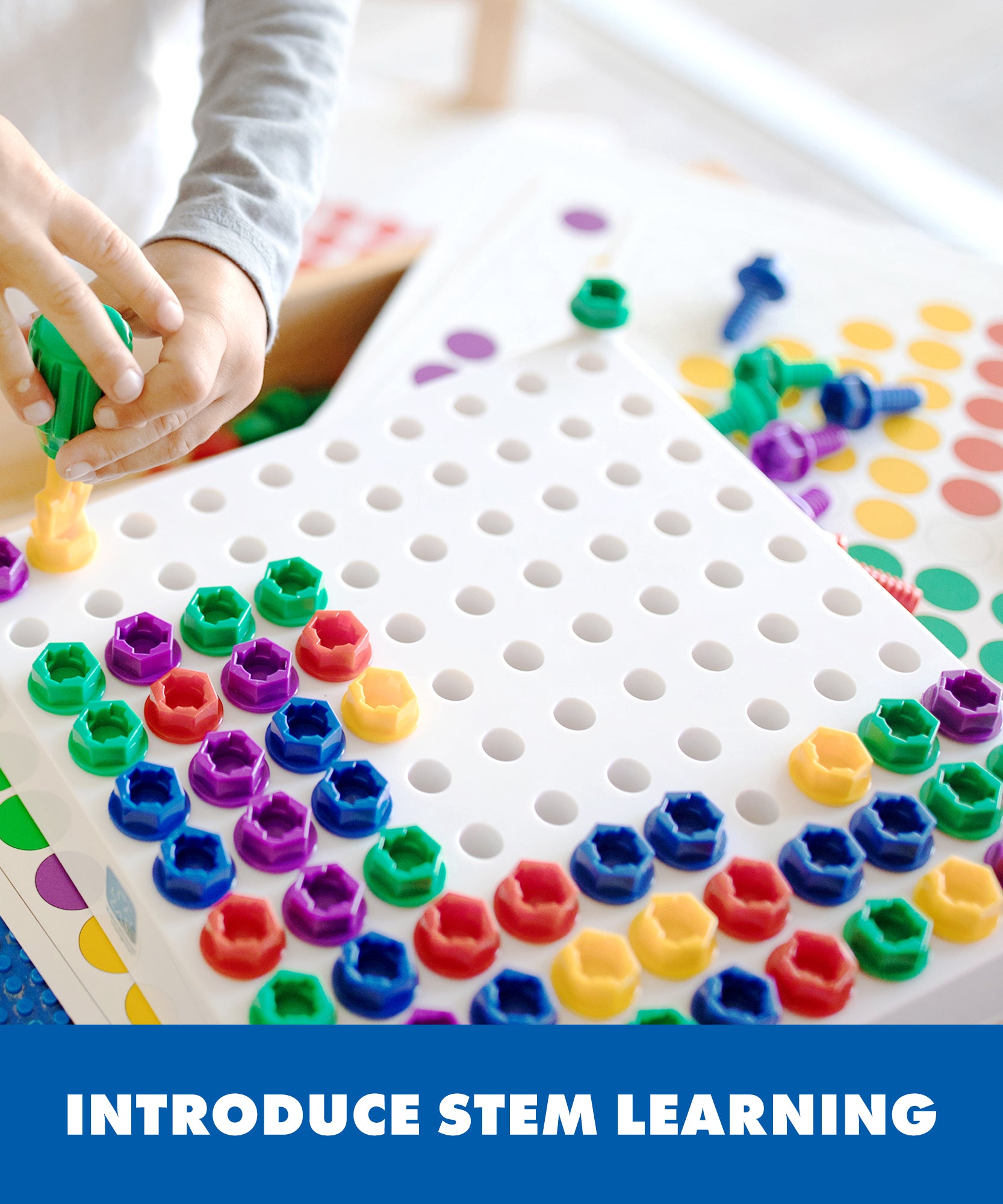 Learning Resources Design & Drill Activity Centre, STEM Construction Toy with Power Drill, Bolts, and Design Cards, Ages 3+