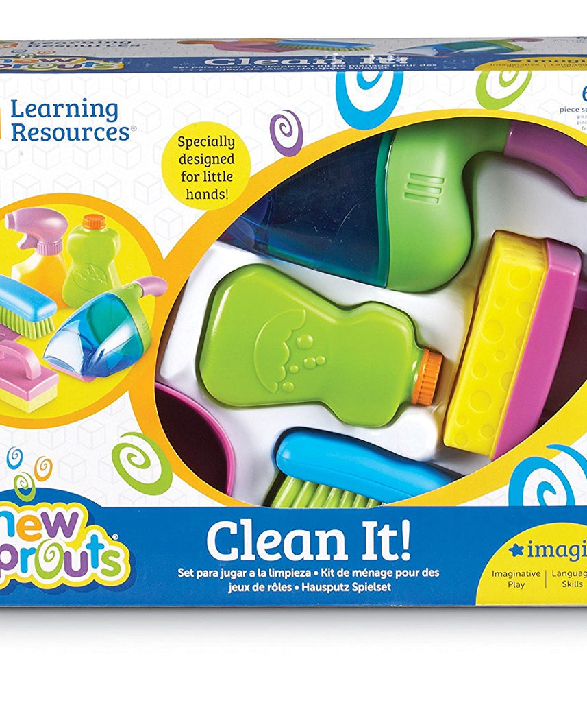 Learning Resources New Sprouts Clean It Pretend Play Cleaning Set for Toddlers Ages 2 Plus