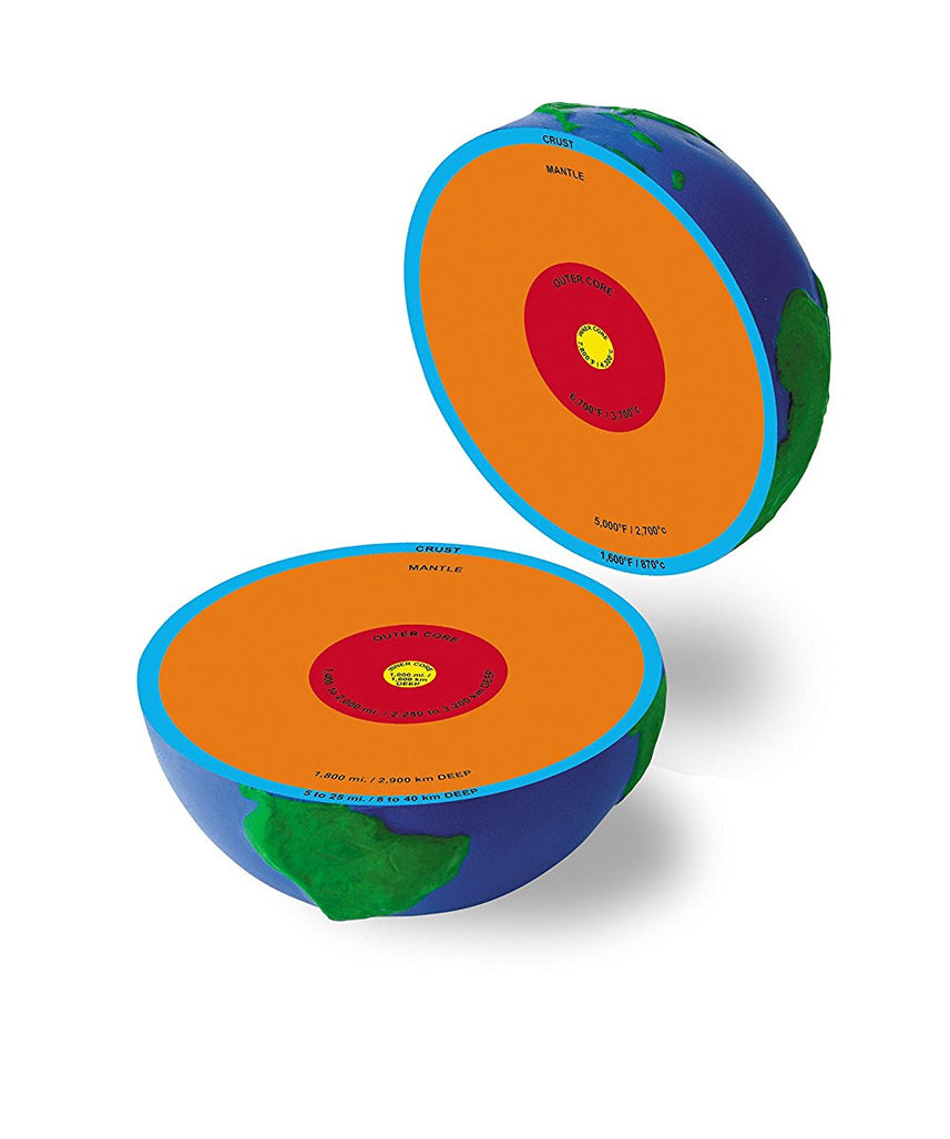 نموذج الأرض المقطعي من Learning Resources، كرة أرضية ناعمة من الإسفنج مقاس 13 سم مع طبقات مُسمّاة، ودرجات حرارة وأعماق، تتضمن دليل أنشطة، لعبة علمية تعليمية للأطفال