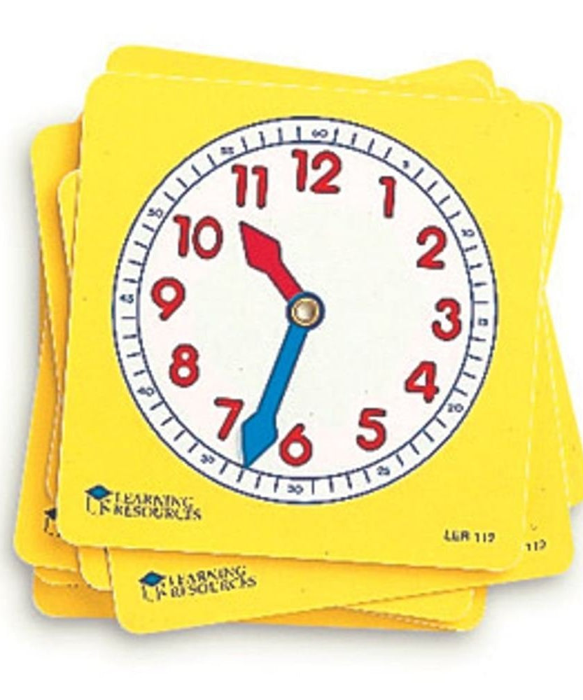 مصادر التعلم - أقراص ساعة التلميذ (مجموعة من 10)، تدريب عملي على معرفة الوقت للأعمار من 5 سنوات فما فوق