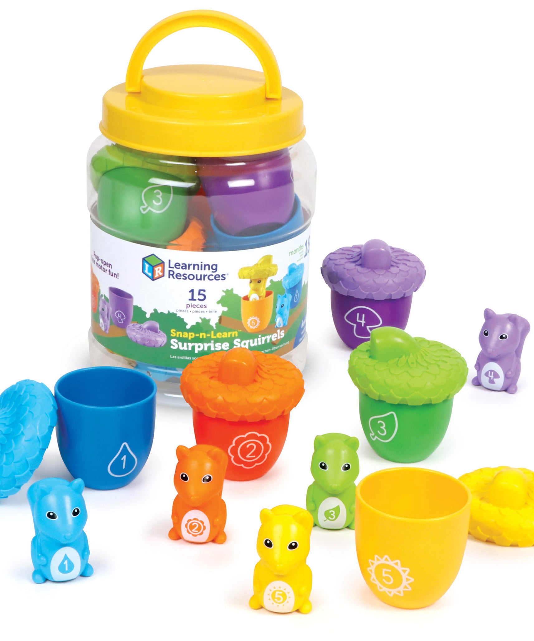 موارد التعلم سناب مفاجئ سناب-ن-ليرن، لعبة تعليمية للأطفال الصغار لتطوير المهارات الحركية الدقيقة والتعرف على الأرقام والألوان، للأعمار من 18 شهرًا فما فوق