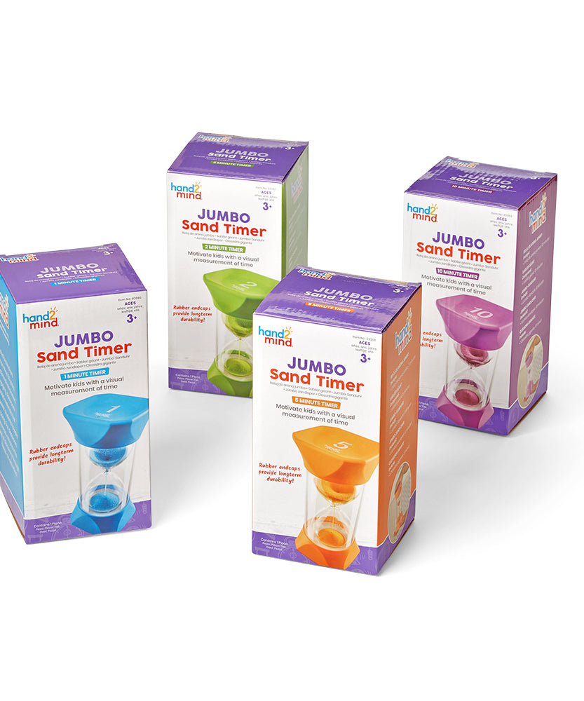 مجموعة مؤقتات الرمل الكبيرة من Learning Resources، مؤقتات الساعة الرملية الملونة للأطفال لتعلم إدارة الوقت، مؤقتات لمدة 1 و2 و5 و10 دقائق، للأعمار من 3 سنوات فما فوق