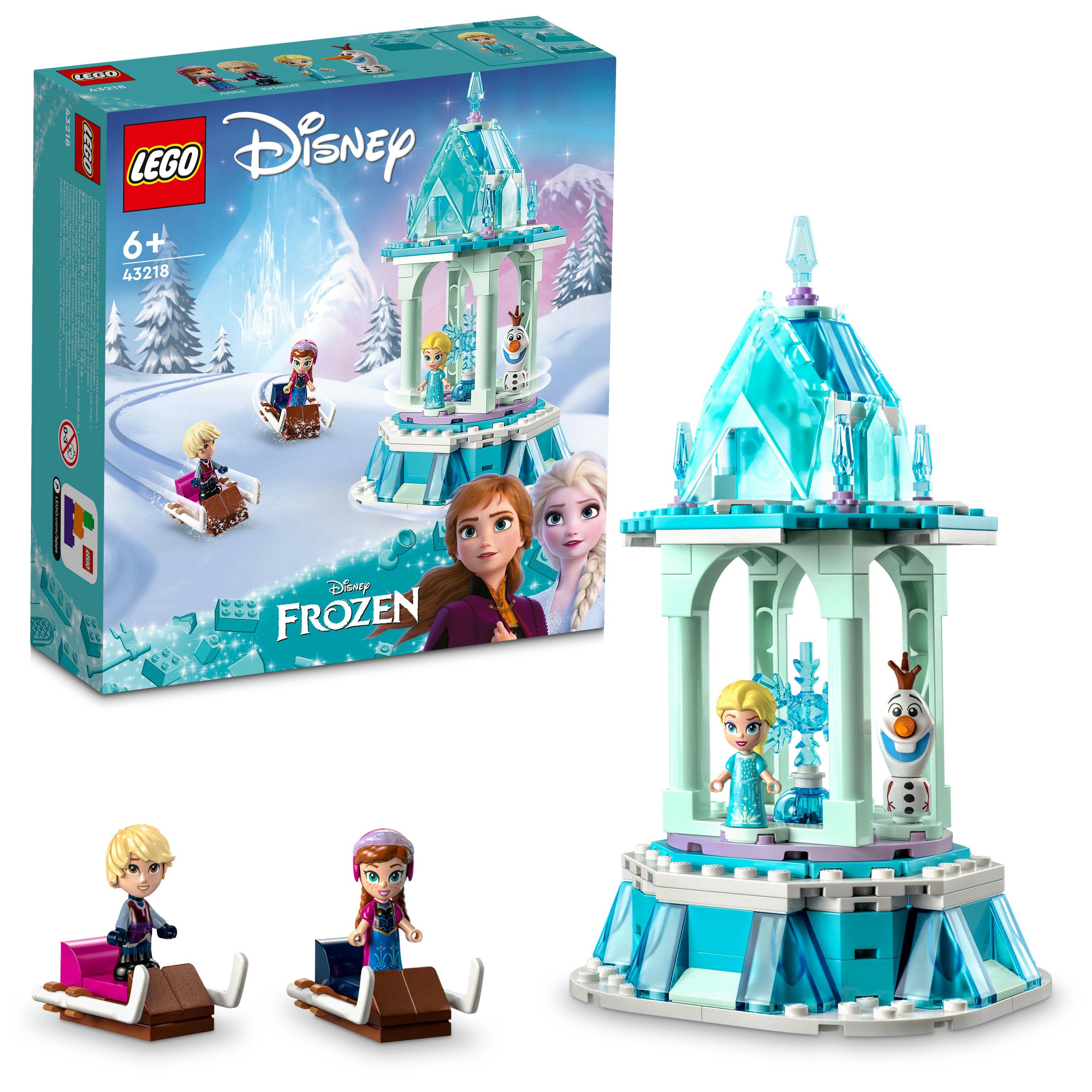 LEGO 43218 Anna and Elsa’s Magical Carousel Building Set for Girls 6+ Frozen Creative Princess Toy