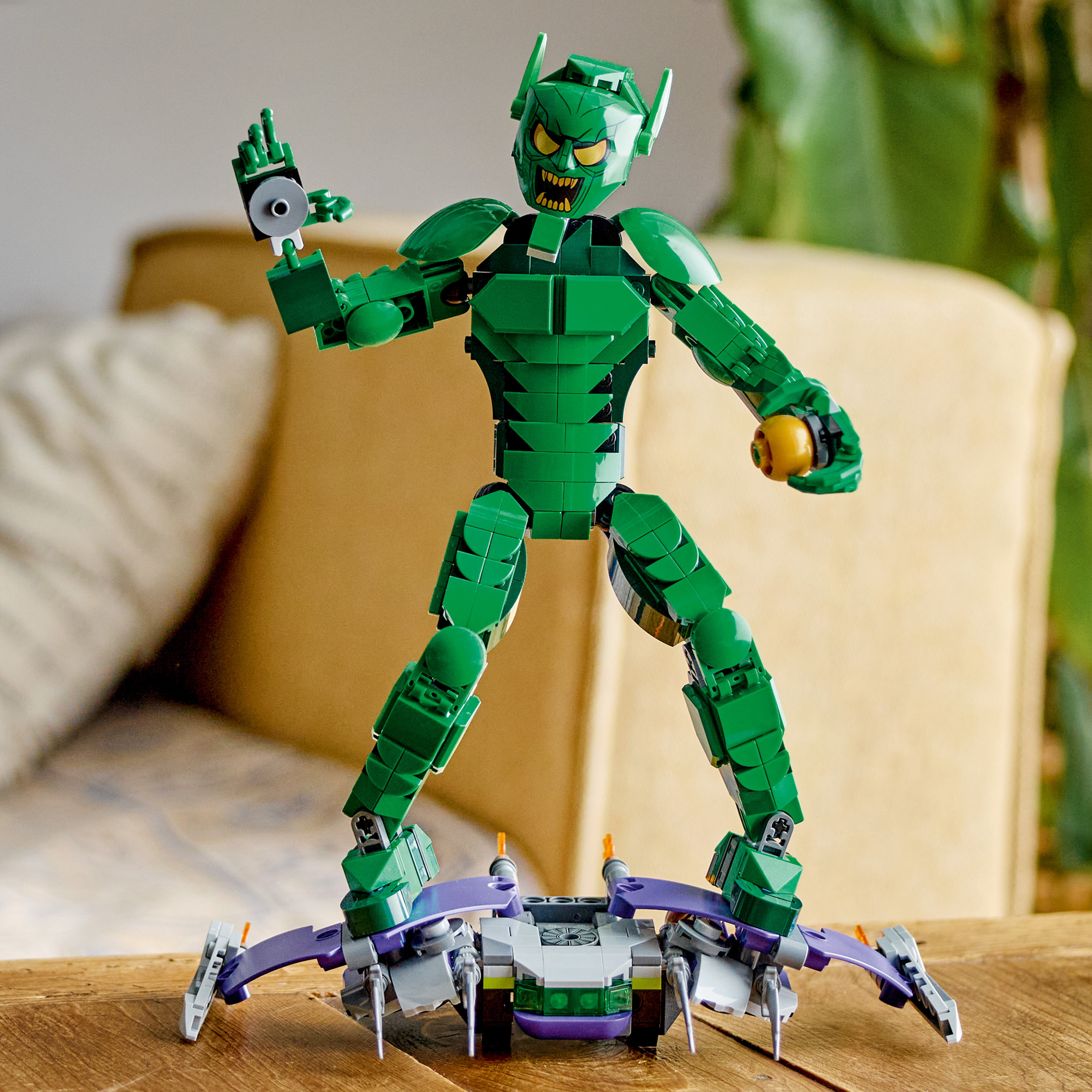 LEGO Marvel 76284 Green Goblin Construction Figure V29 for Boys 8+ Poseable Super Villain Action Building Toy