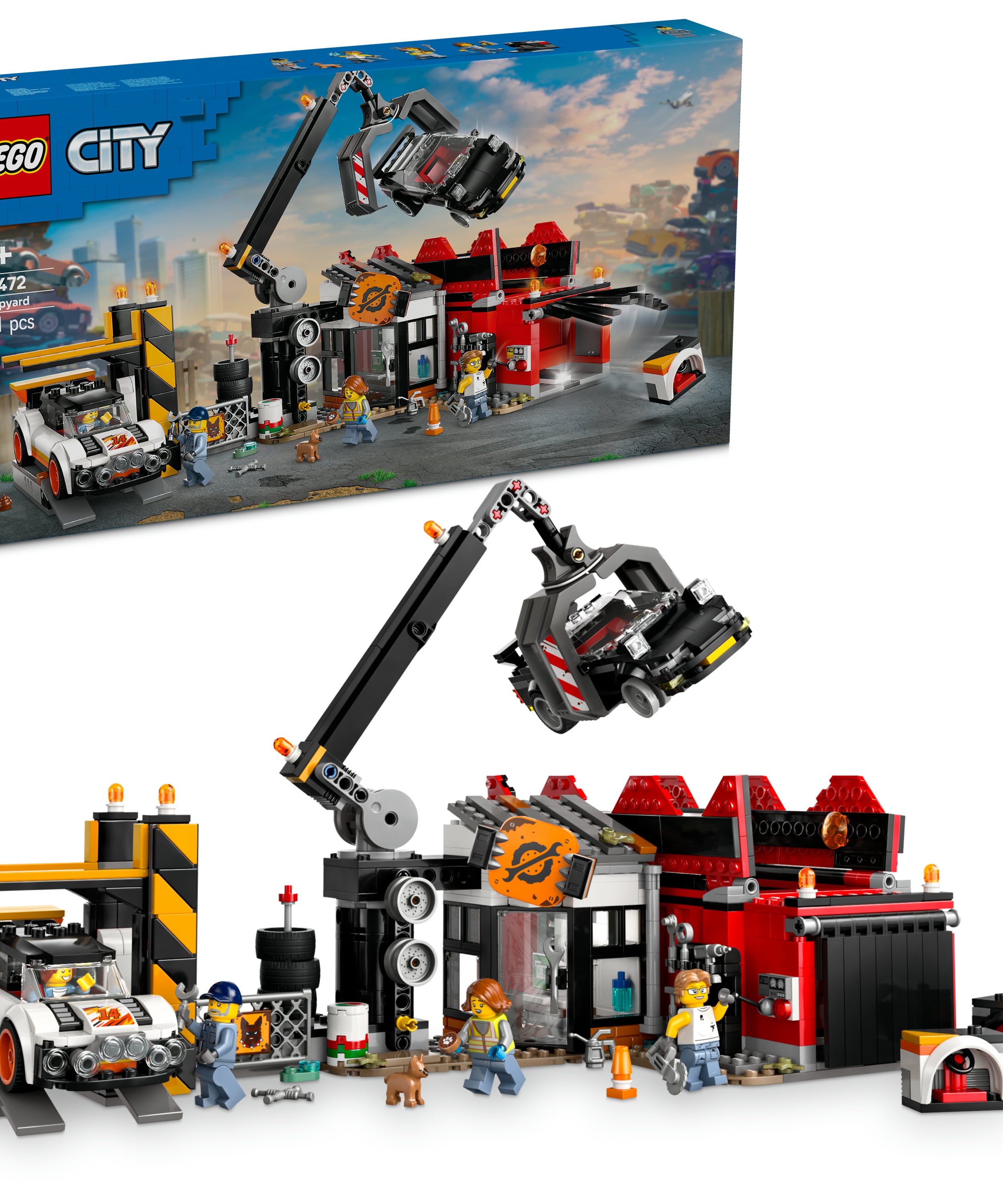 LEGO City 60472 Scrapyard with Cars V29 for Boys 7+ Creative Building Toy with Vehicles and Roleplay