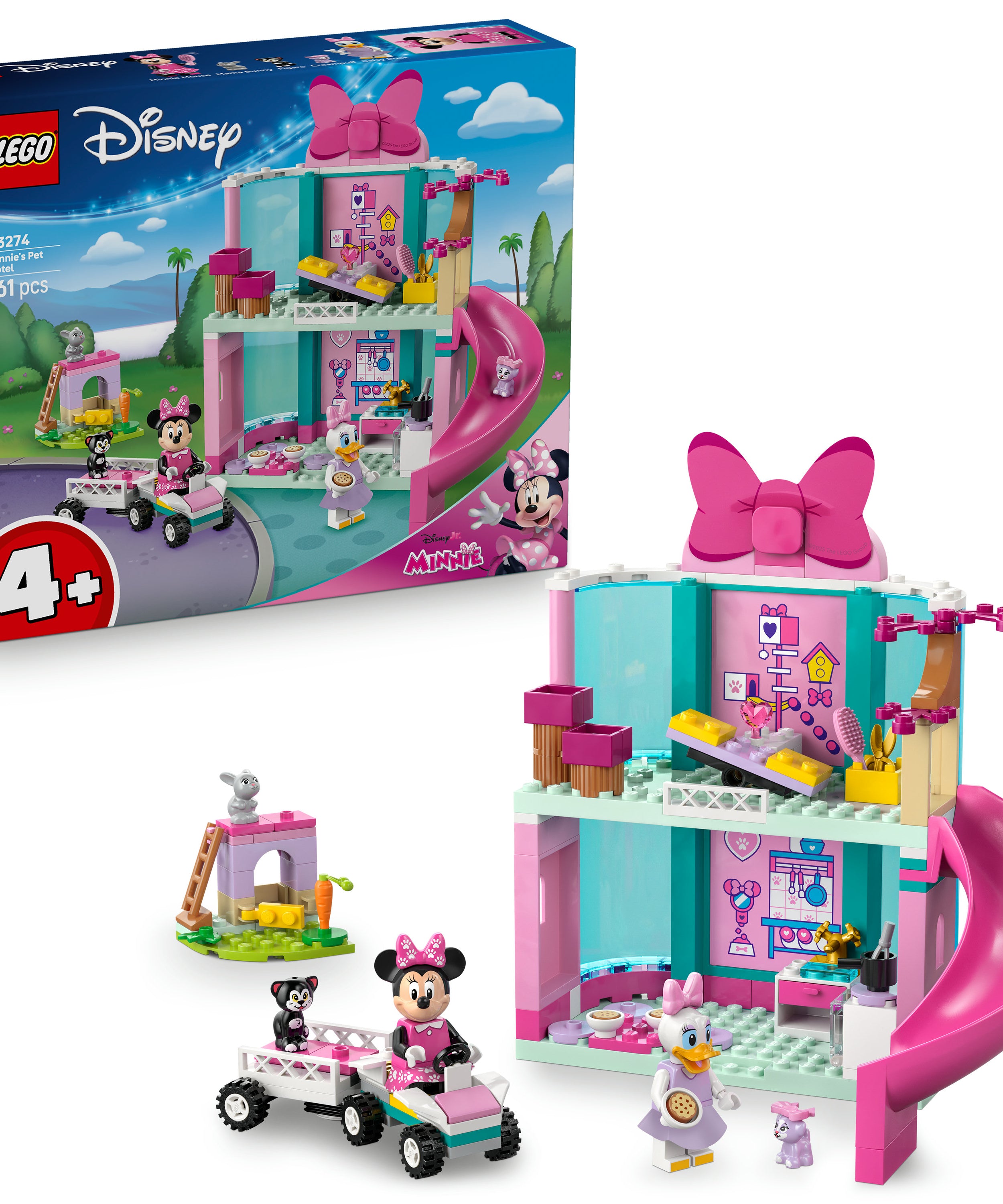 LEGO Disney 43274 Minnies Pet Hotel V29 for Unisex 4+ Animal Care Building Set Creative Disney Character Play Toy