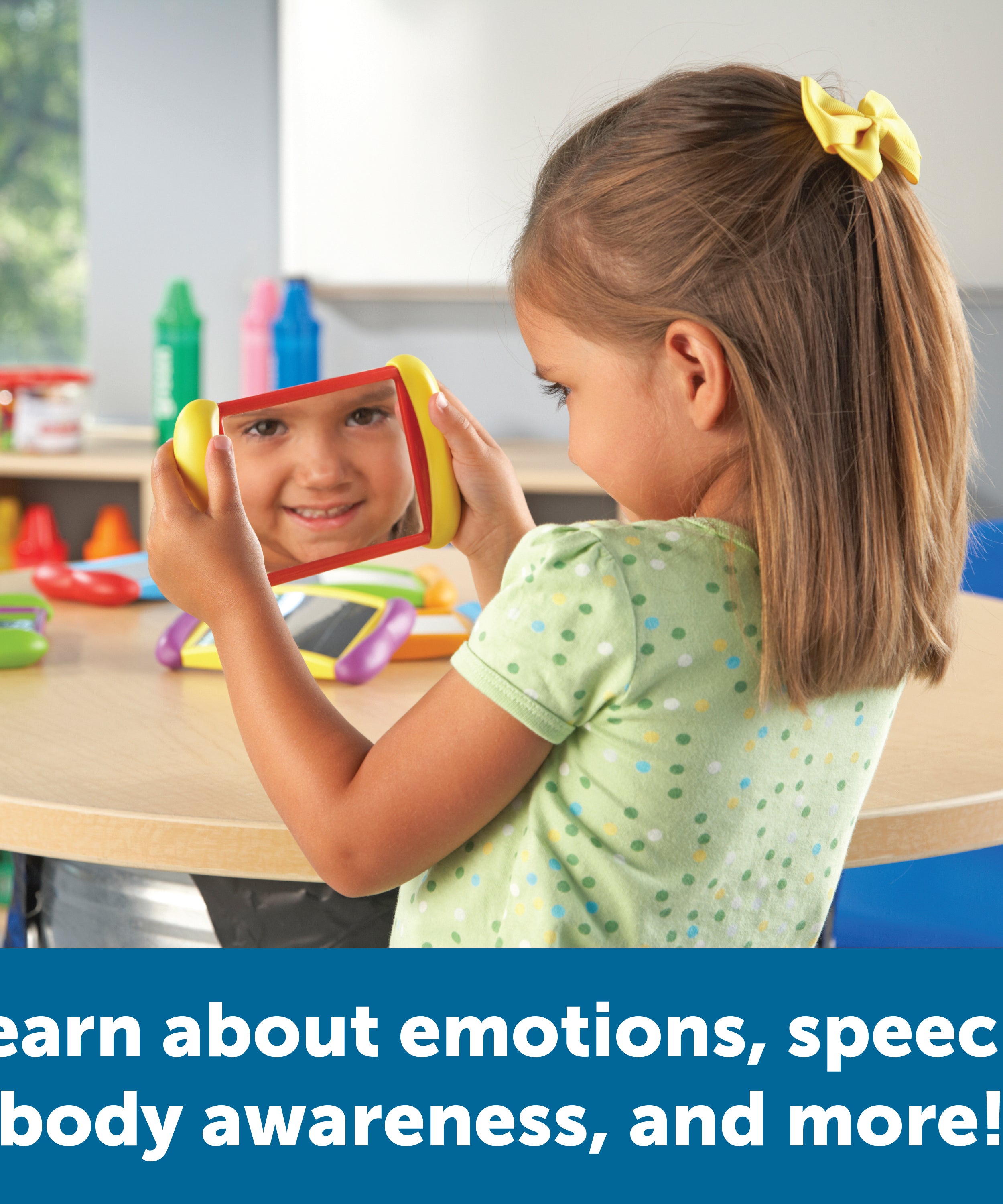 Learning Resources All About Me 2-in-1 Mirrors, Double-Sided Fun & Regular Mirrors for Self-Awareness, Develops Body & Emotional Skills, Set of 6, Ages 2+