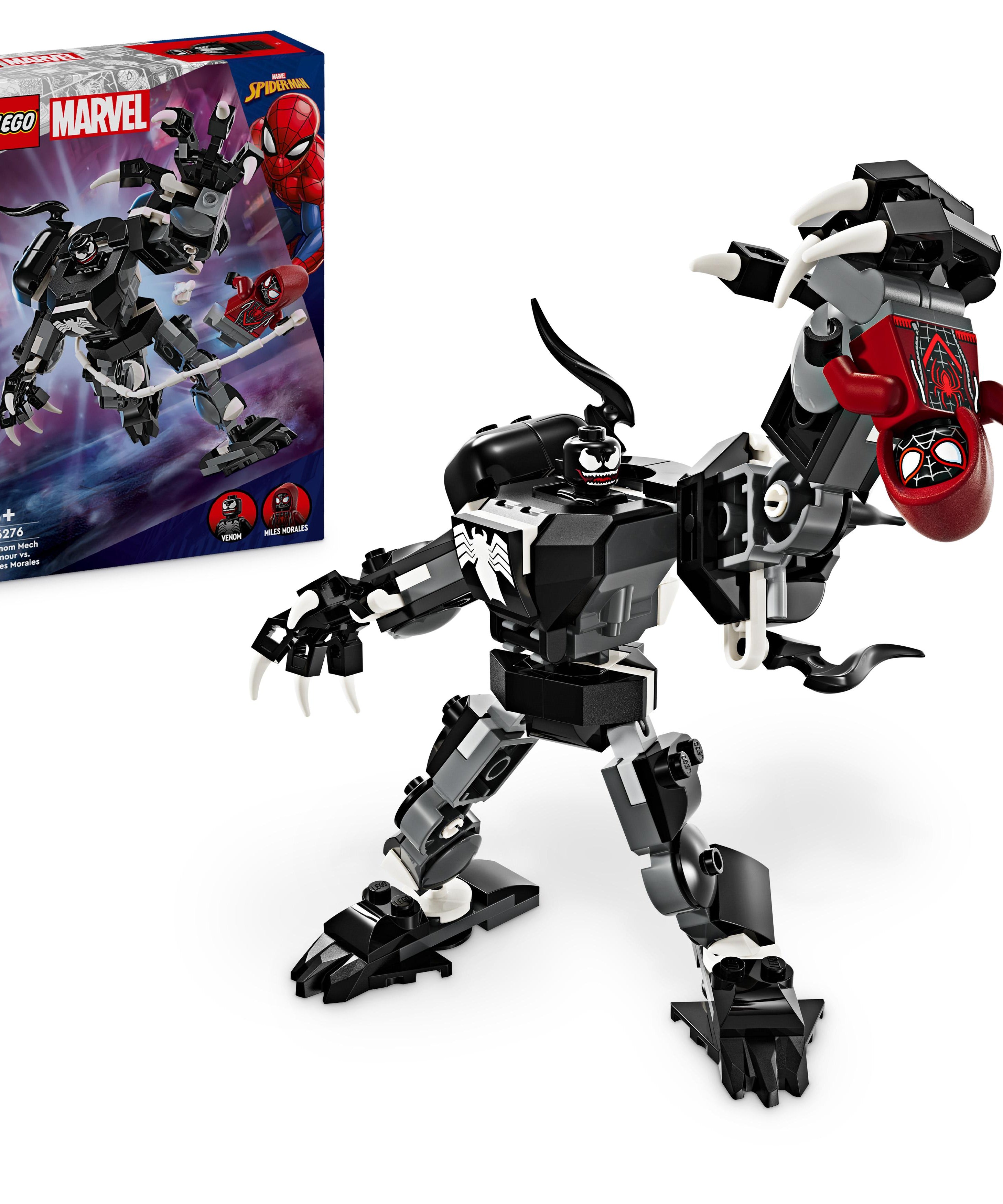 LEGO Super Heroes 76276 Venom Mech Armor vs Miles Morales Action Set for Kids 6+