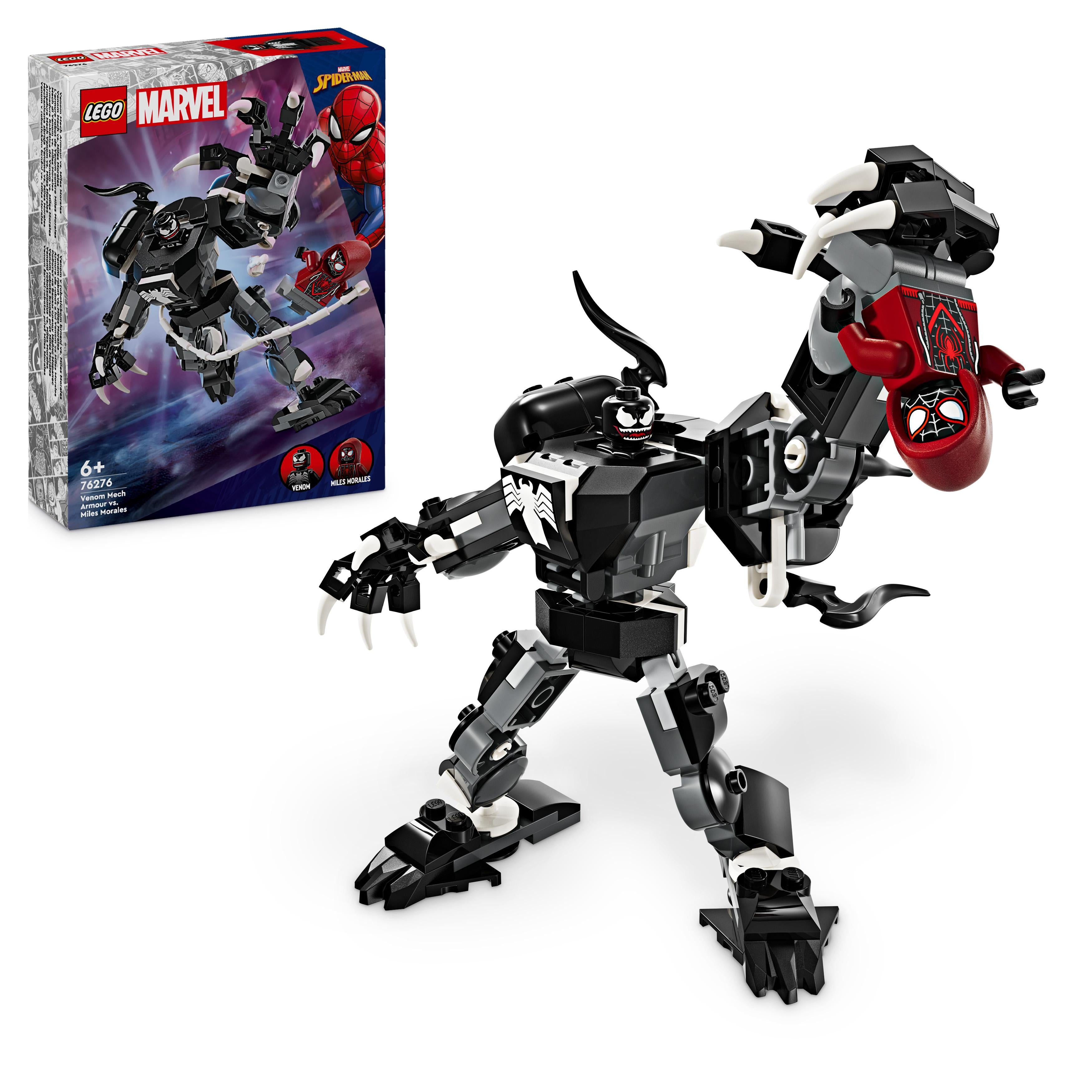 LEGO Super Heroes 76276 Venom Mech Armor vs Miles Morales Action Set for Kids 6+