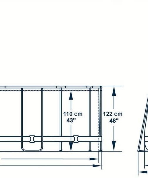 Bestway Powersteel Graph Frame Above-Ground Swimming Pool Set 6.10m x 3.66m x 1.22m – Adult 14+