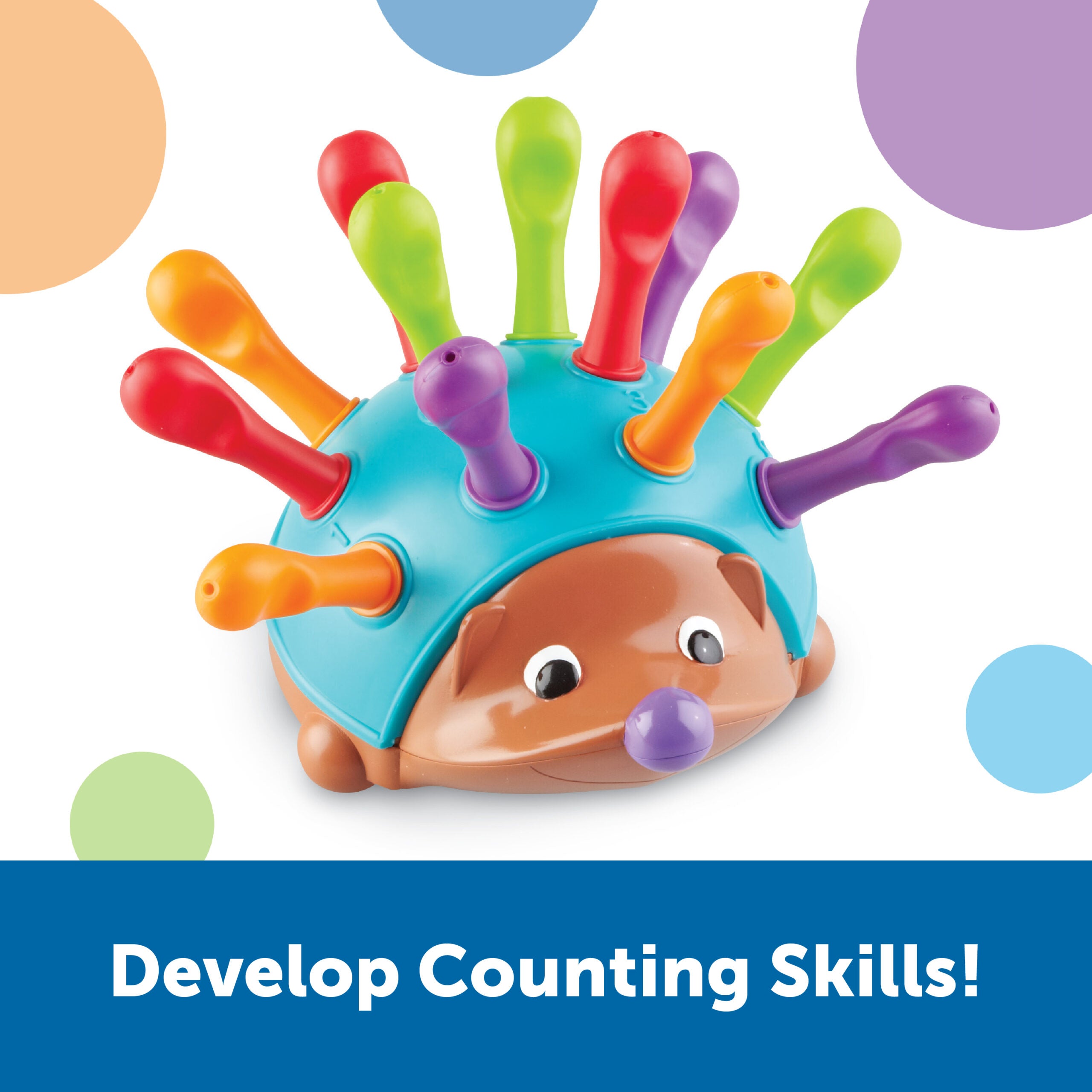 Learning Resources Spike The Fine Motor Hedgehog, Toddler Counting & Colour Matching Toy, Develops Fine Motor Skills, Includes 12 Pegs & Activity Guide, Ages 18+ Months
