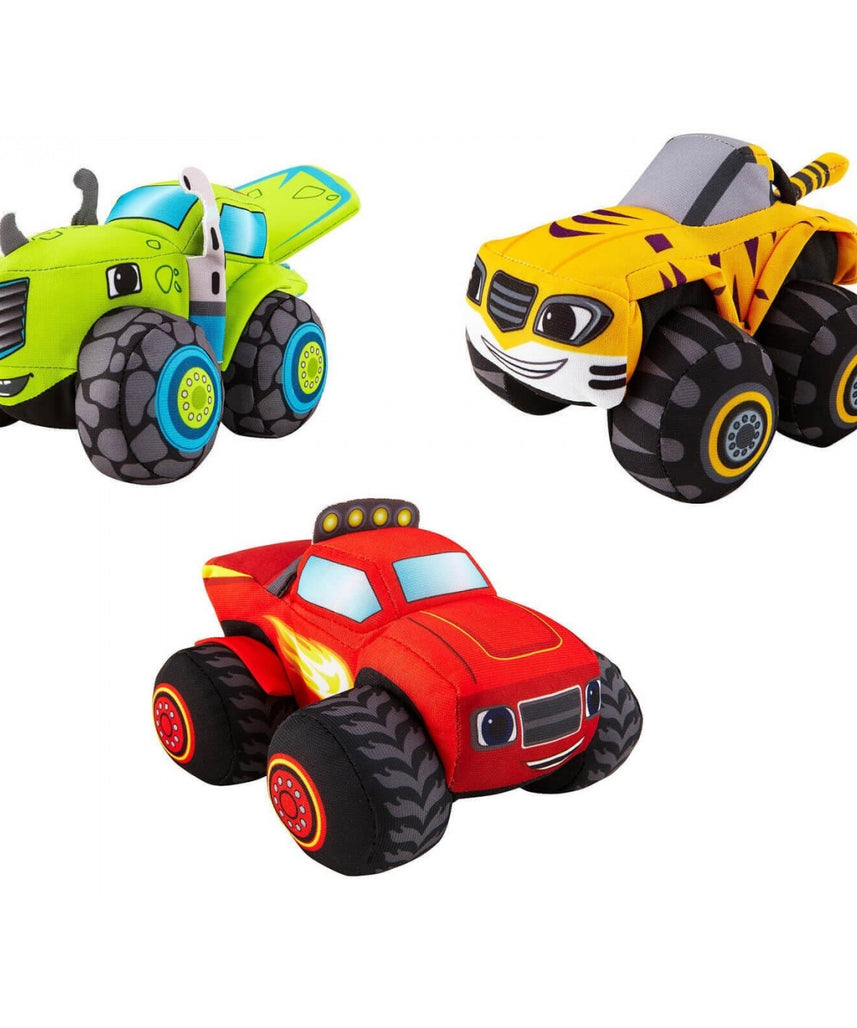 Mattel Blaze Plush Vehicles, 3 Designs CJJ49-Assorted, Soft Toy for Boys 3+, Social and Emotional Development Toy