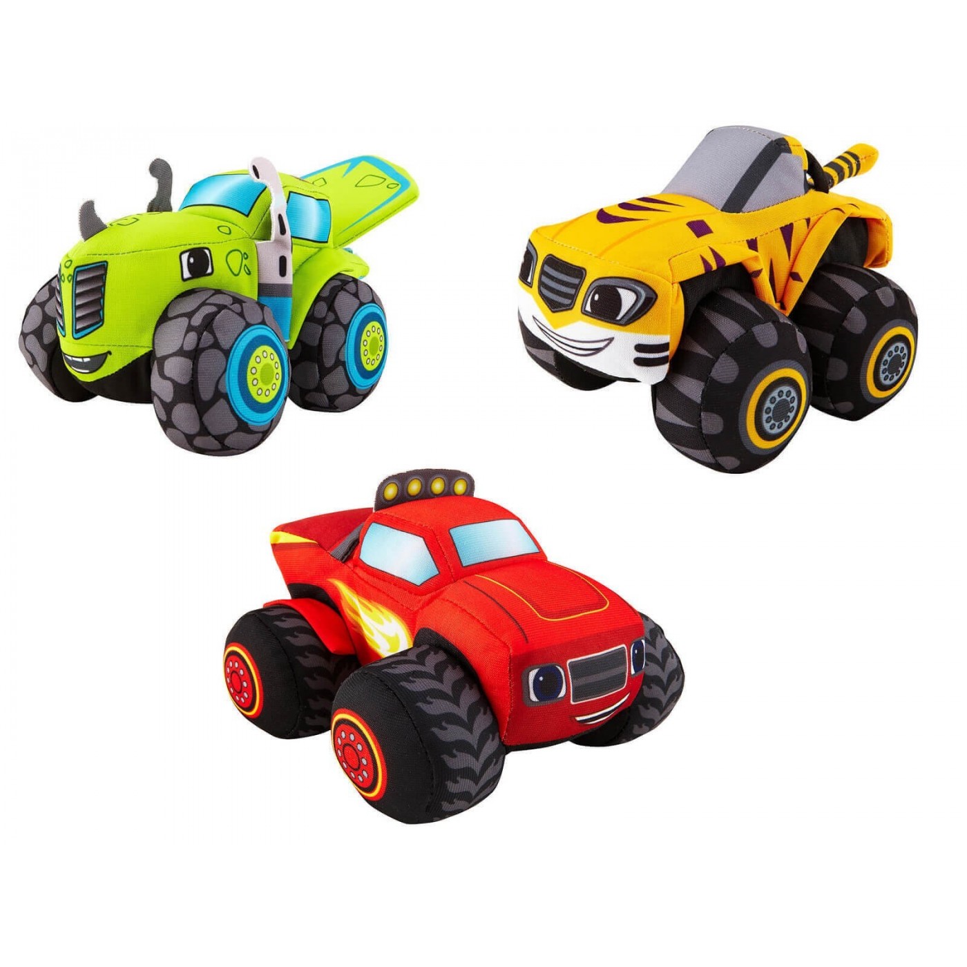 Mattel Blaze Plush Vehicles, 3 Designs CJJ49-Assorted, Soft Toy for Boys 3+, Social and Emotional Development Toy