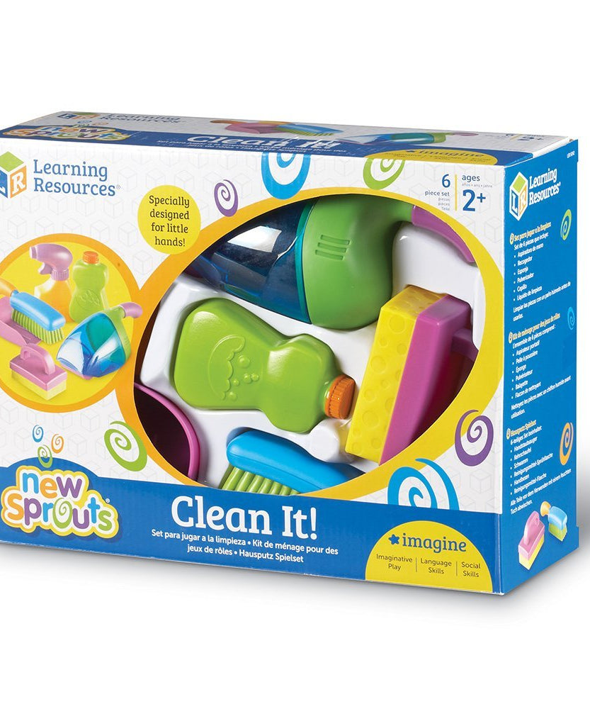 Learning Resources New Sprouts Clean It Pretend Play Cleaning Set for Toddlers Ages 2 Plus