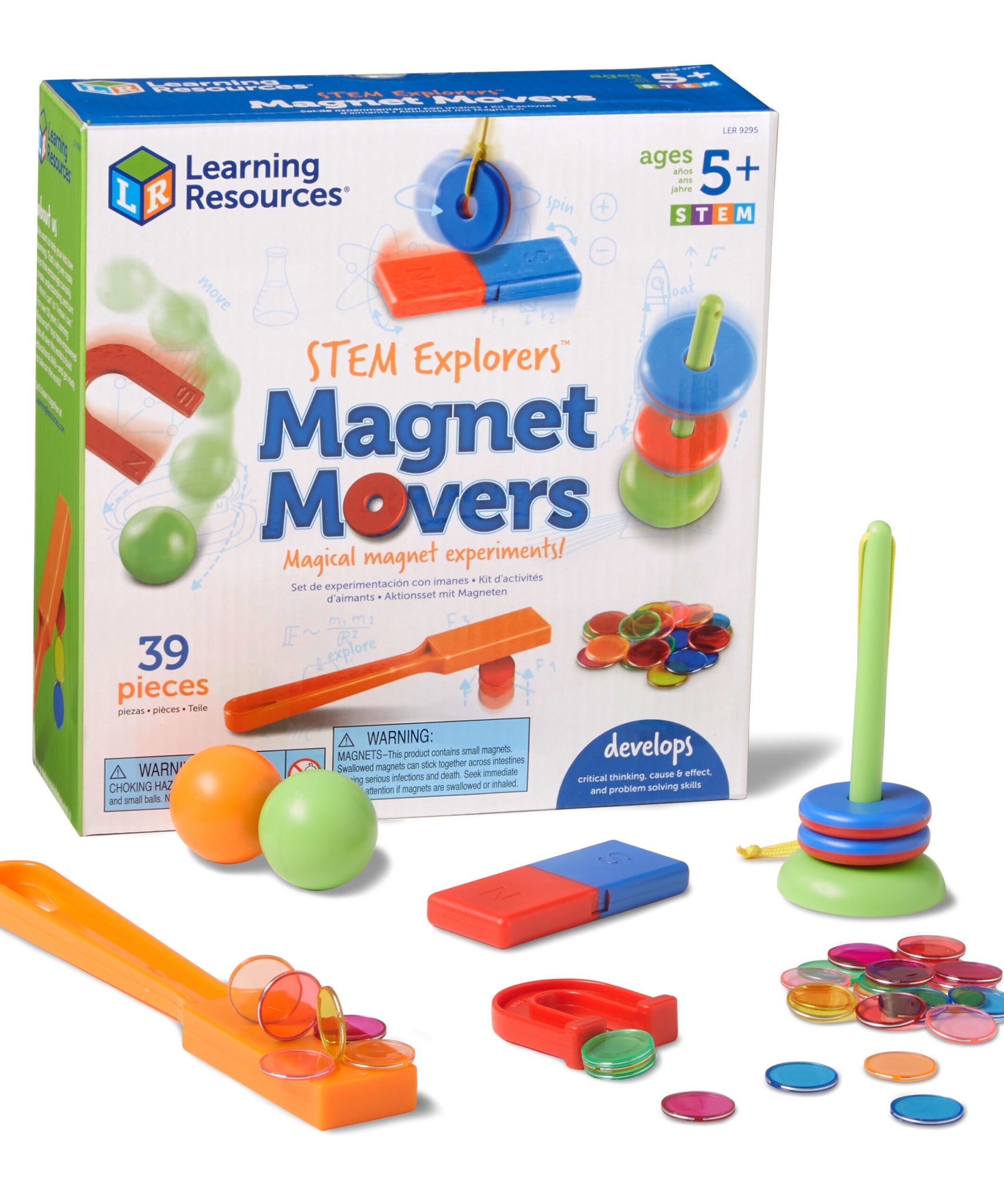 مجموعة تجارب مغناطيسية عملية من STEM Explorers Magnet Movers من Learning Resources للأطفال من سن 5 سنوات فما فوق