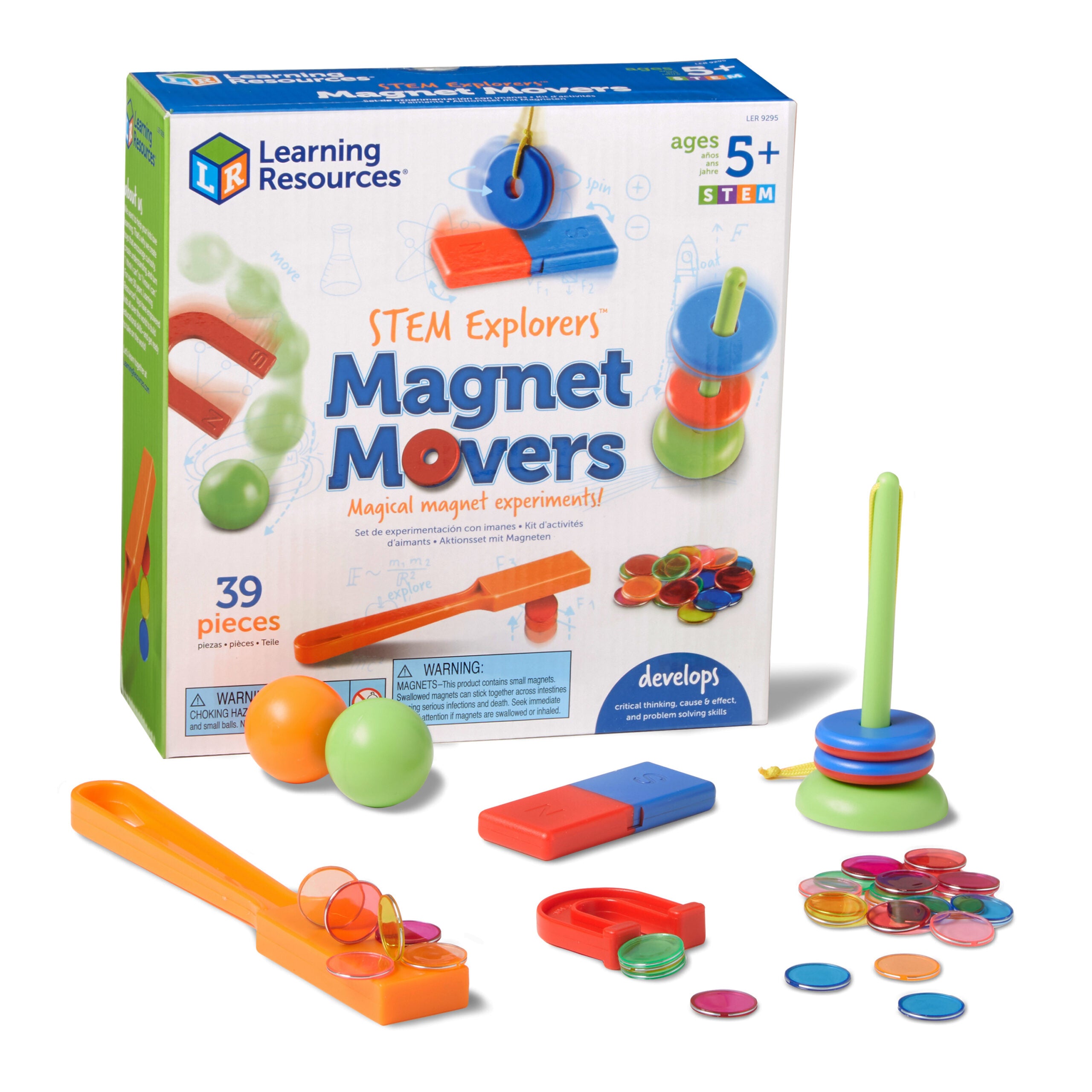 مجموعة تجارب مغناطيسية عملية من STEM Explorers Magnet Movers من Learning Resources للأطفال من سن 5 سنوات فما فوق